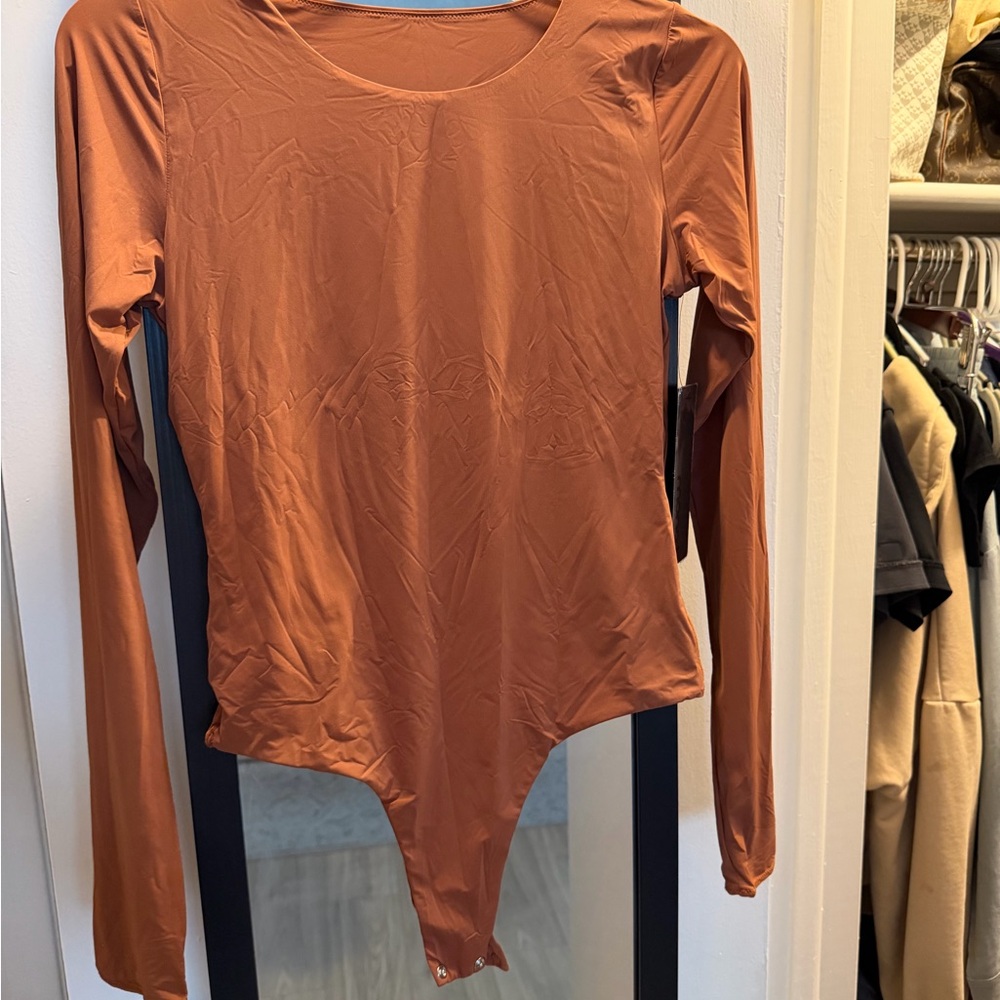 Rust Long-Sleeve Bodysuit - Women